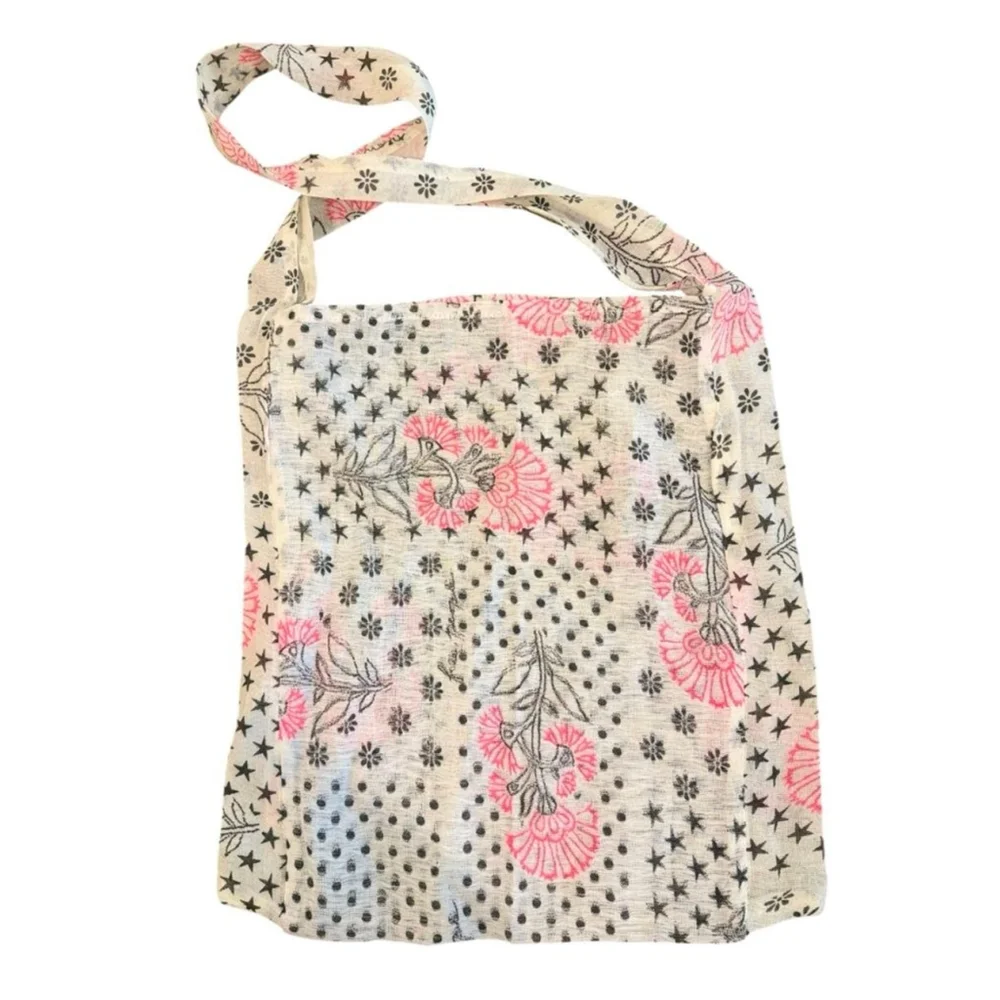 Free People Canvas Grocery Tote – Floral Star Print